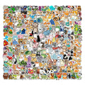 100/300PCS Mix Cute Cartoon Animals Graffiti Stickers DIY Phone Guitar Laptop Notebook Suitcase Cup Waterproof Sticker