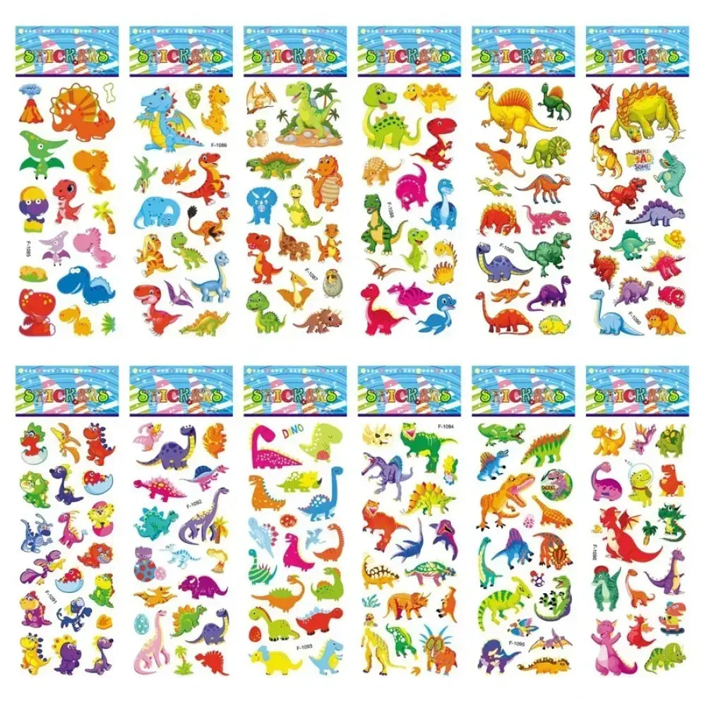 5 Sheets Kids Stickers Puffy Stickers for Children Birthday Christmas New Year Gift for Girl Boy Scrapbooking Cartoon