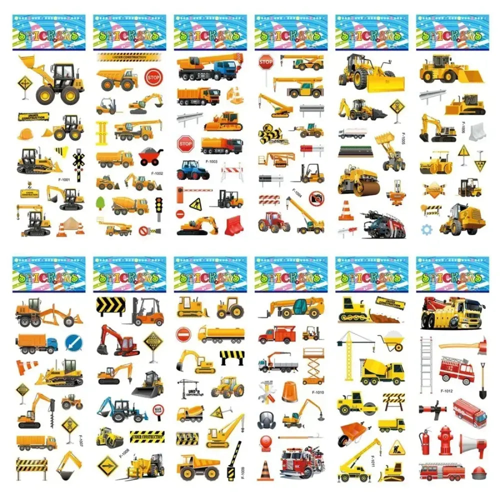5 Sheets Kids Stickers Puffy Stickers for Children Birthday Christmas New Year Gift for Girl Boy Scrapbooking Cartoon