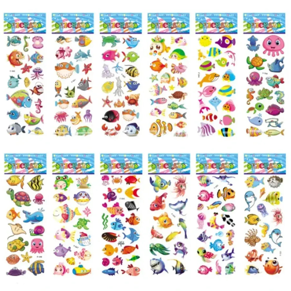 5 Sheets Kids Stickers Puffy Stickers for Children Birthday Christmas New Year Gift for Girl Boy Scrapbooking Cartoon