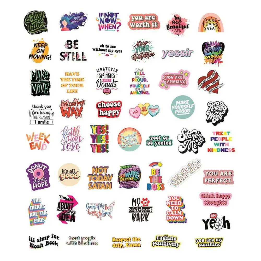 50pcs Inspirational Quote Stickers Vision Board Motivational Sticker for Adults Teens Students Teachers Aesthetic