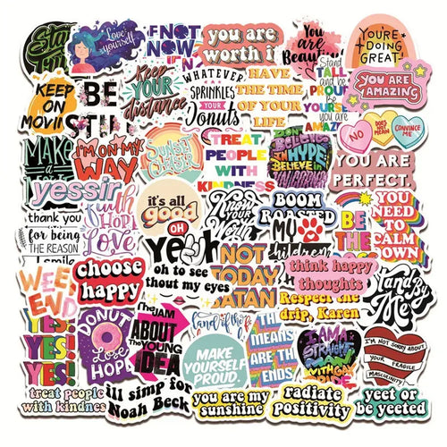 50pcs Inspirational Quote Stickers Vision Board Motivational Sticker for Adults Teens Students Teachers Aesthetic