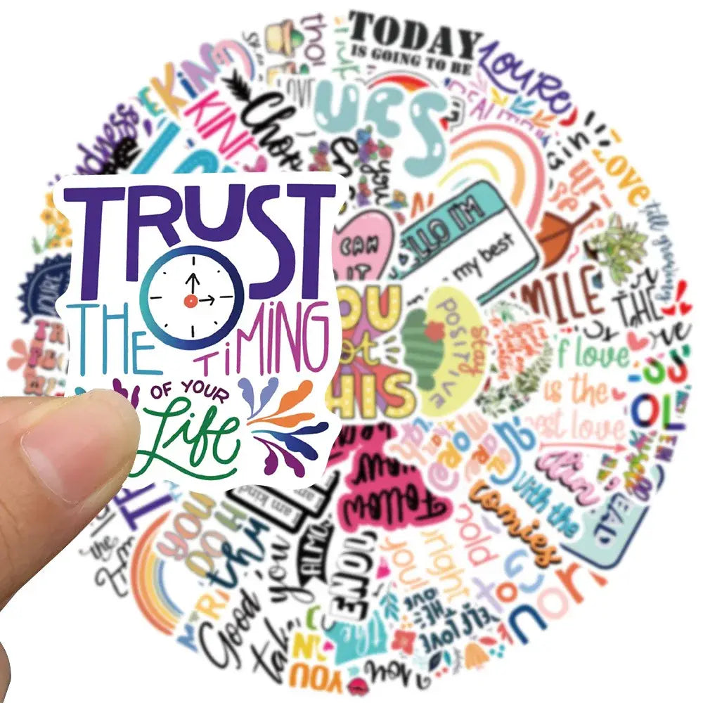 52pcs Inspirational Quote Stickers Pack Positive Decals DIY Laptops Water Bottles Phones Decorative Stickers Perfect
