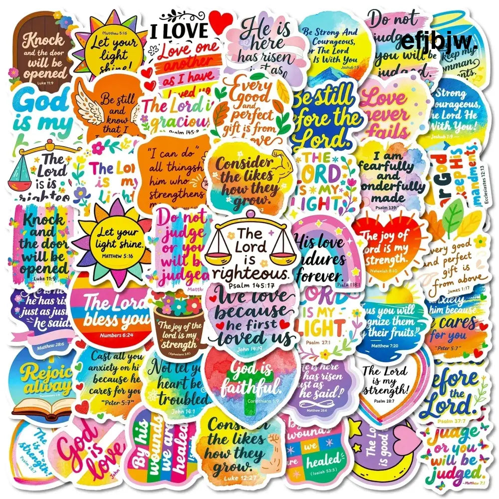 56PCS Cute Bible Inspirational Colorful Graffiti Stickers Inspirational Text Stickers - 56PCS - Stickers