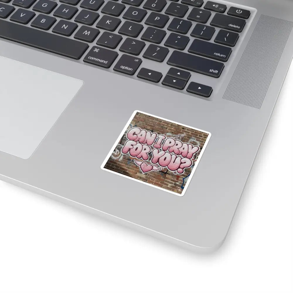 ’Can I Pray For You?’ Square Sticker, Faith Encouragement Prayer Request Decal - 2’’ × 2’’ / White - Stickers