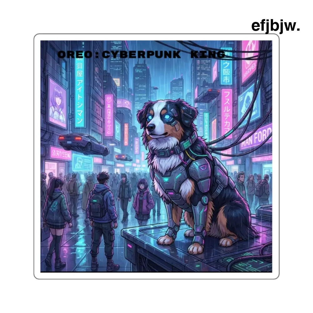 Cyberpunk King Oreo Square Sticker - 2’’ × 2’’ / White - Stickers