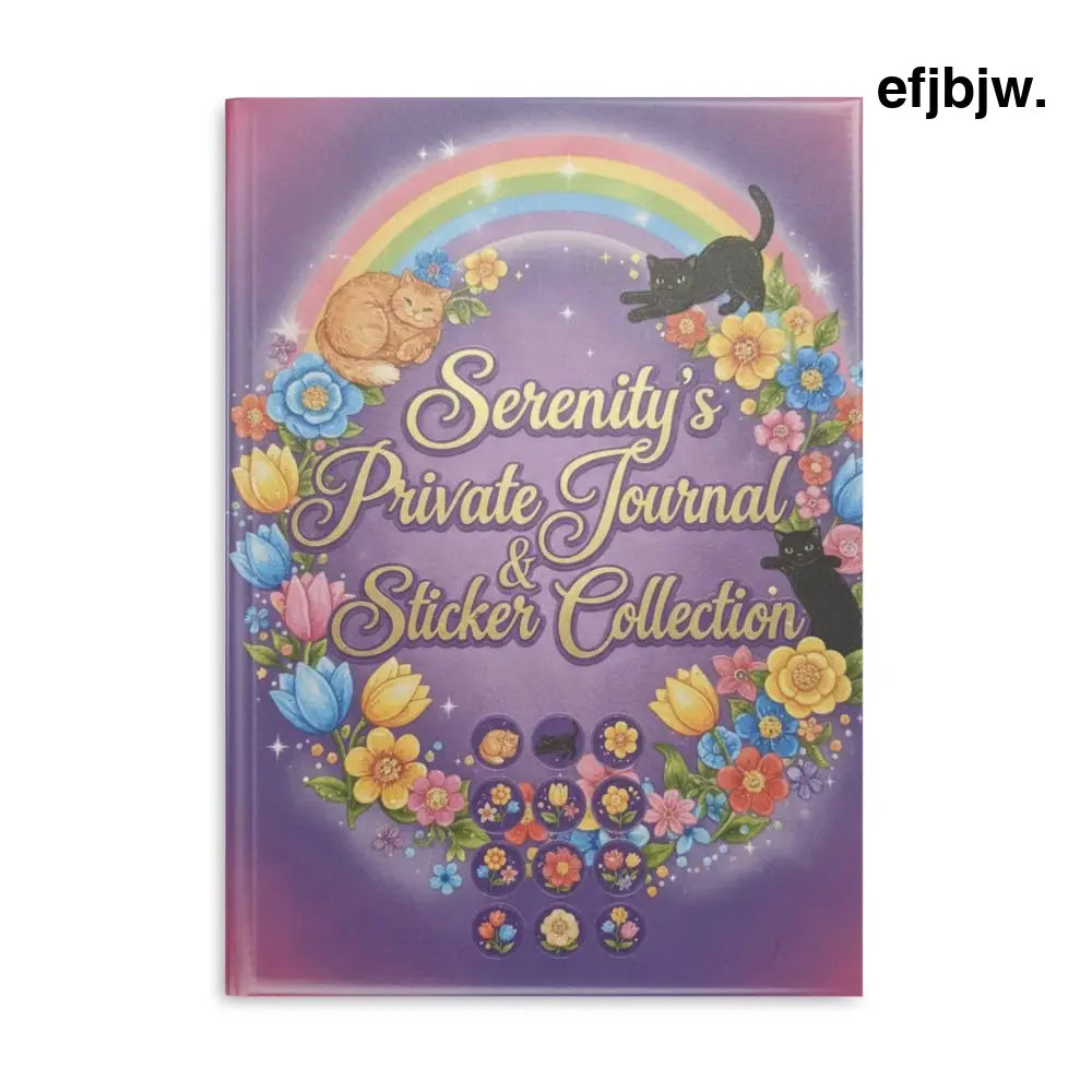Personalized Serenity Hardcover Notebook, Puffy-Cover Journal & Sticker Book for Girls - A4 / Blank / Glossy - Paper