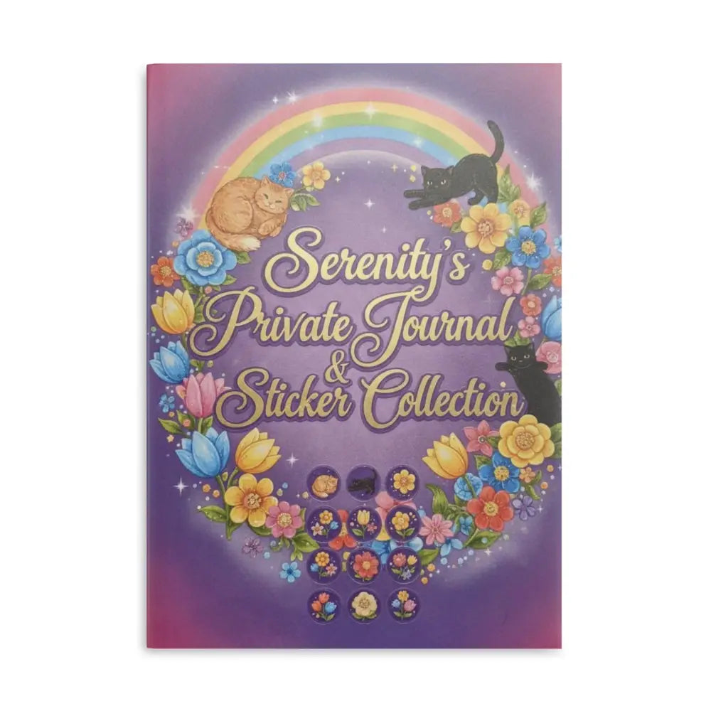 Personalized Serenity Hardcover Notebook, Puffy-Cover Journal & Sticker Book for Girls - A4 / Blank / Matte - Paper