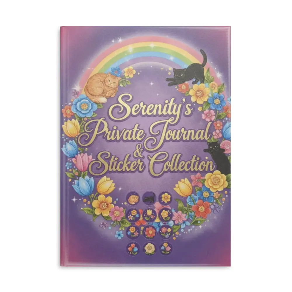 Personalized Serenity Hardcover Notebook, Puffy-Cover Journal & Sticker Book for Girls - A4 / Dotgrid / Glossy - Paper