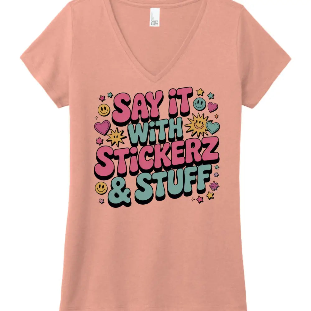 Say it with Stickerz 2 - Hthrd Dsty Pch / XS - Printed T-Shirts
