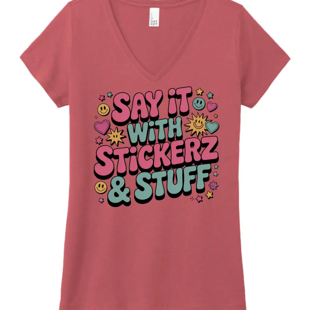 Say it with Stickerz 2 - Red Frost / XS - Printed T-Shirts