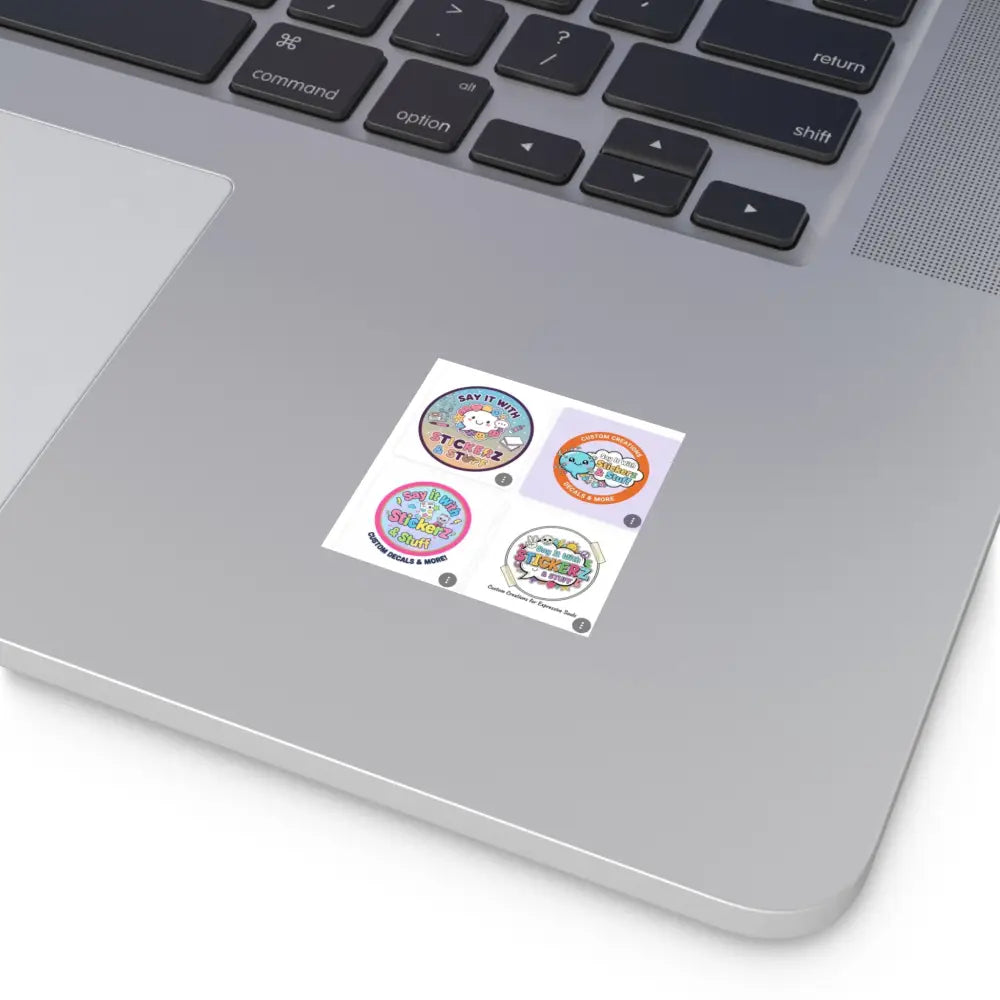 Say It with Stickerz Logo Square Stickers - Square / 2’’ × 2’’ / White - Paper products