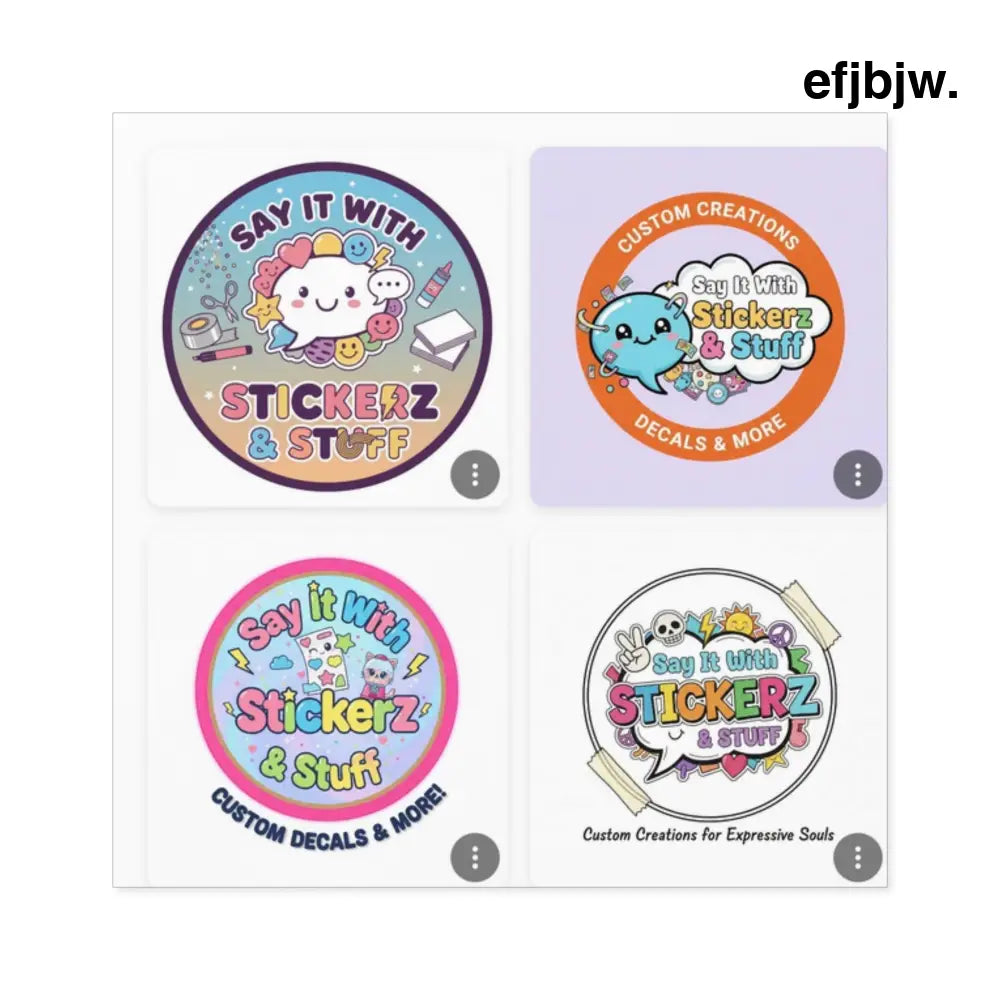 Say It with Stickerz Logo Square Stickers - Square / 2’’ × 2’’ / White - Paper products